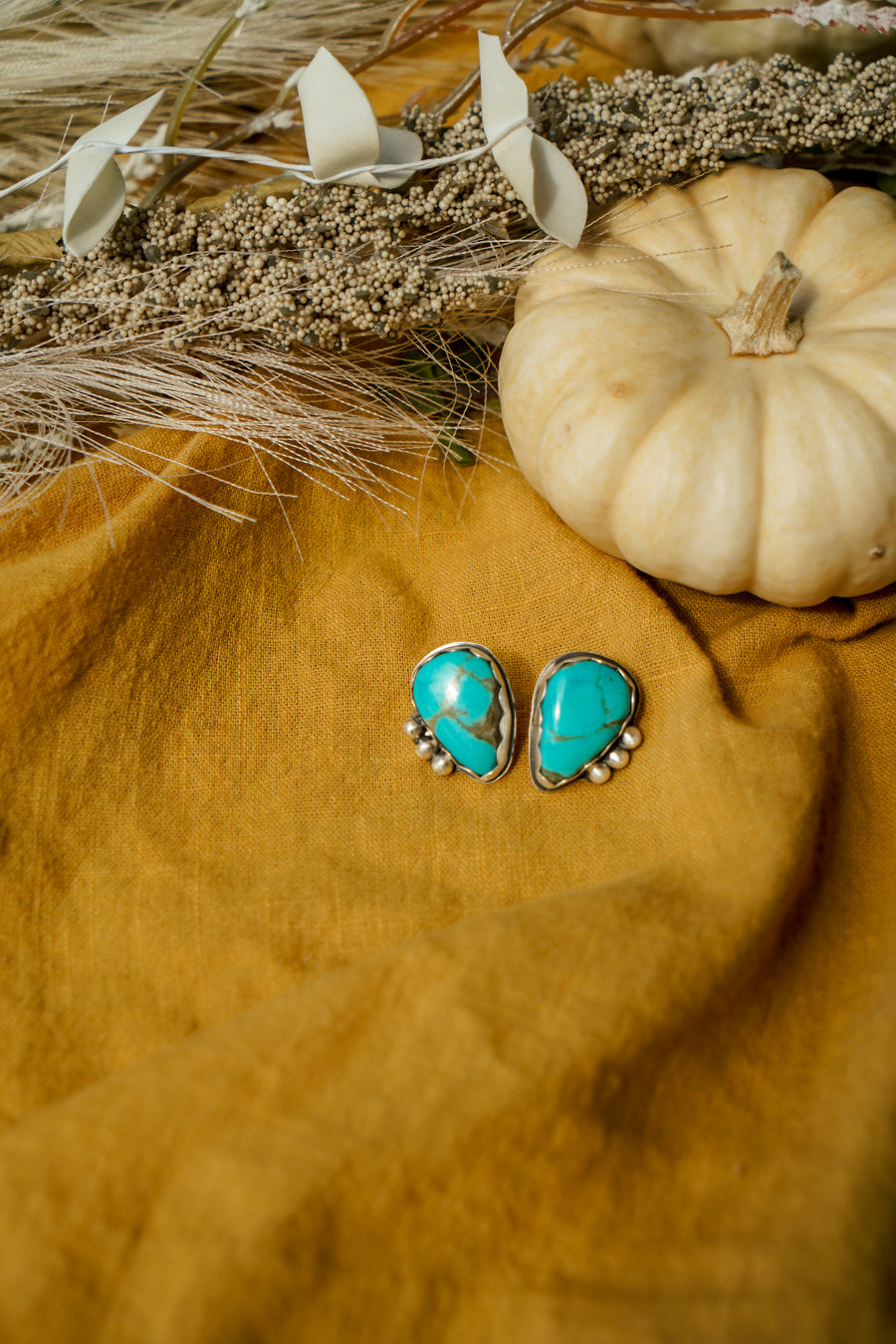 The Lacuna Stud Earrings in Tyrone Turquoise