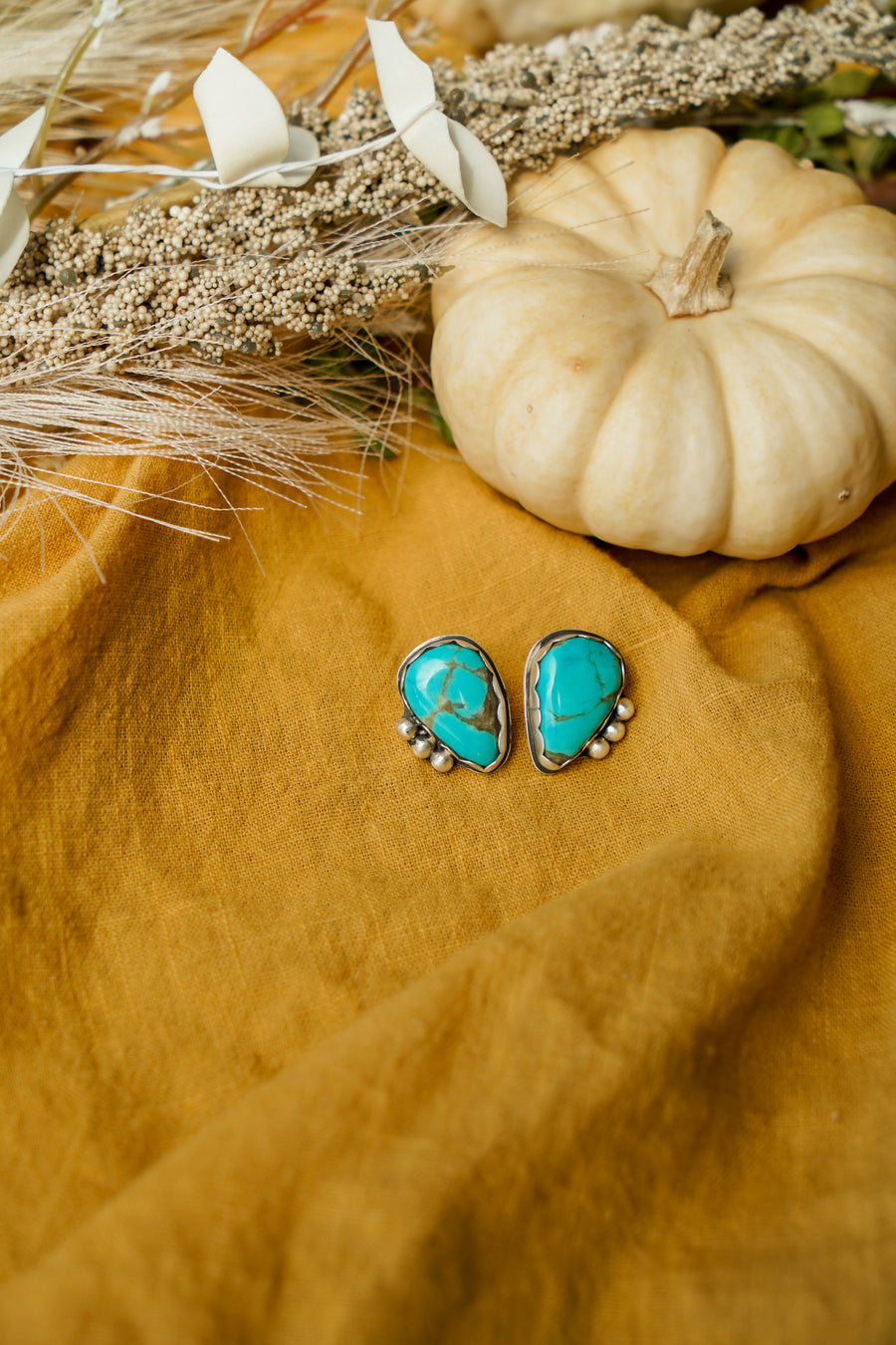 The Lacuna Stud Earrings in Tyrone Turquoise