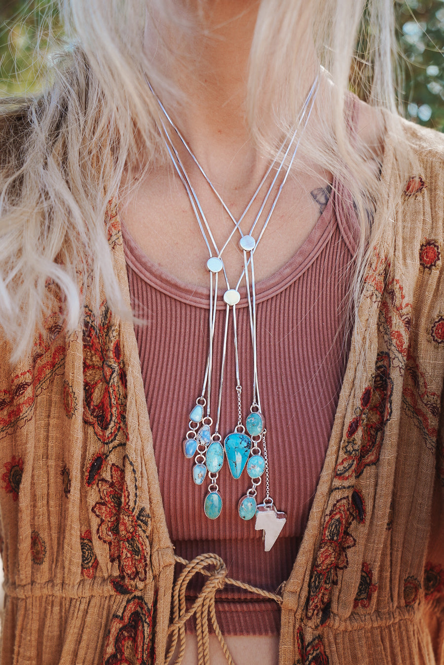 The Wilding Bolo in Turquoise Mountain & Clear Crystal Quartz