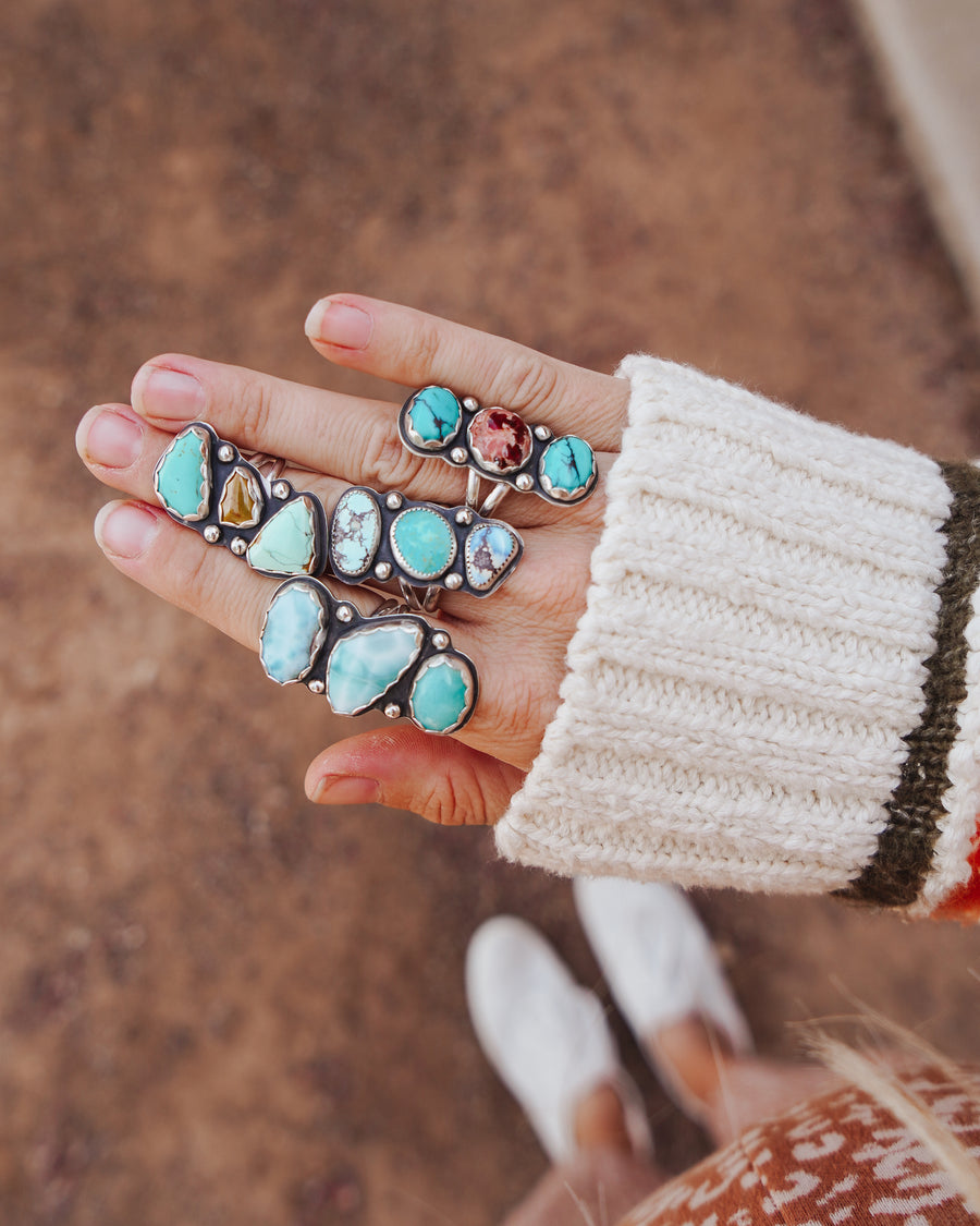 The Cairn Ring in Golden Hills and Amazonite (Size 8.5)