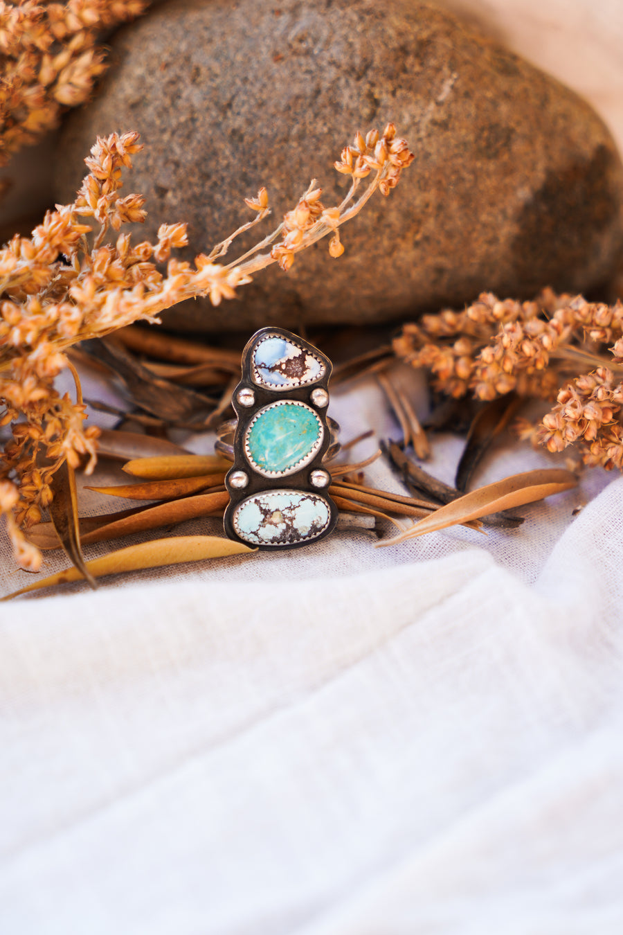 The Cairn Ring in Golden Hills and Amazonite (Size 8.5)