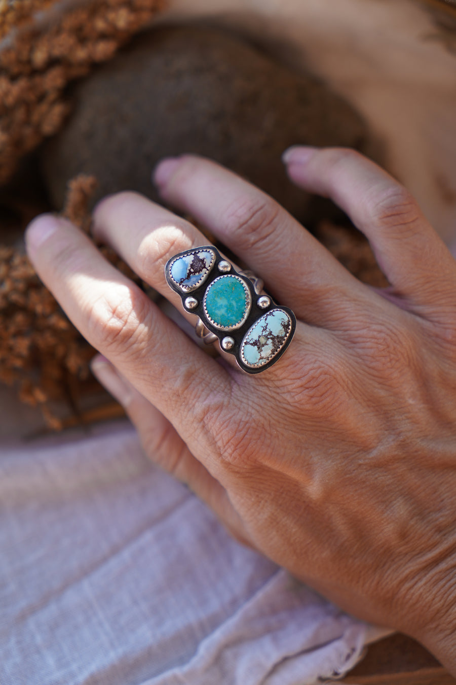 The Cairn Ring in Golden Hills and Amazonite (Size 8.5)