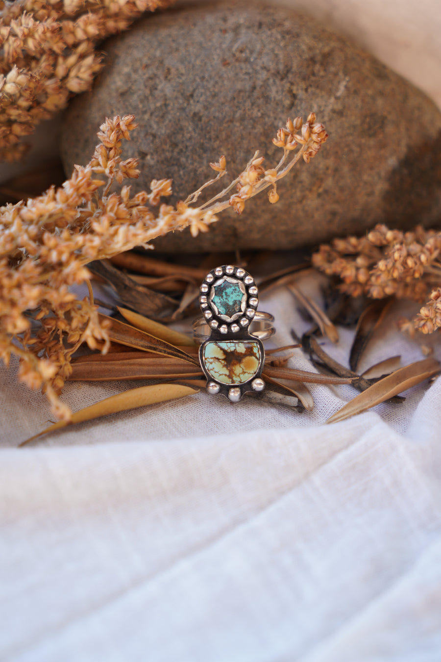 The Gratitude Ring in Giraffe & Yungai Turquoise (Size 7.5)