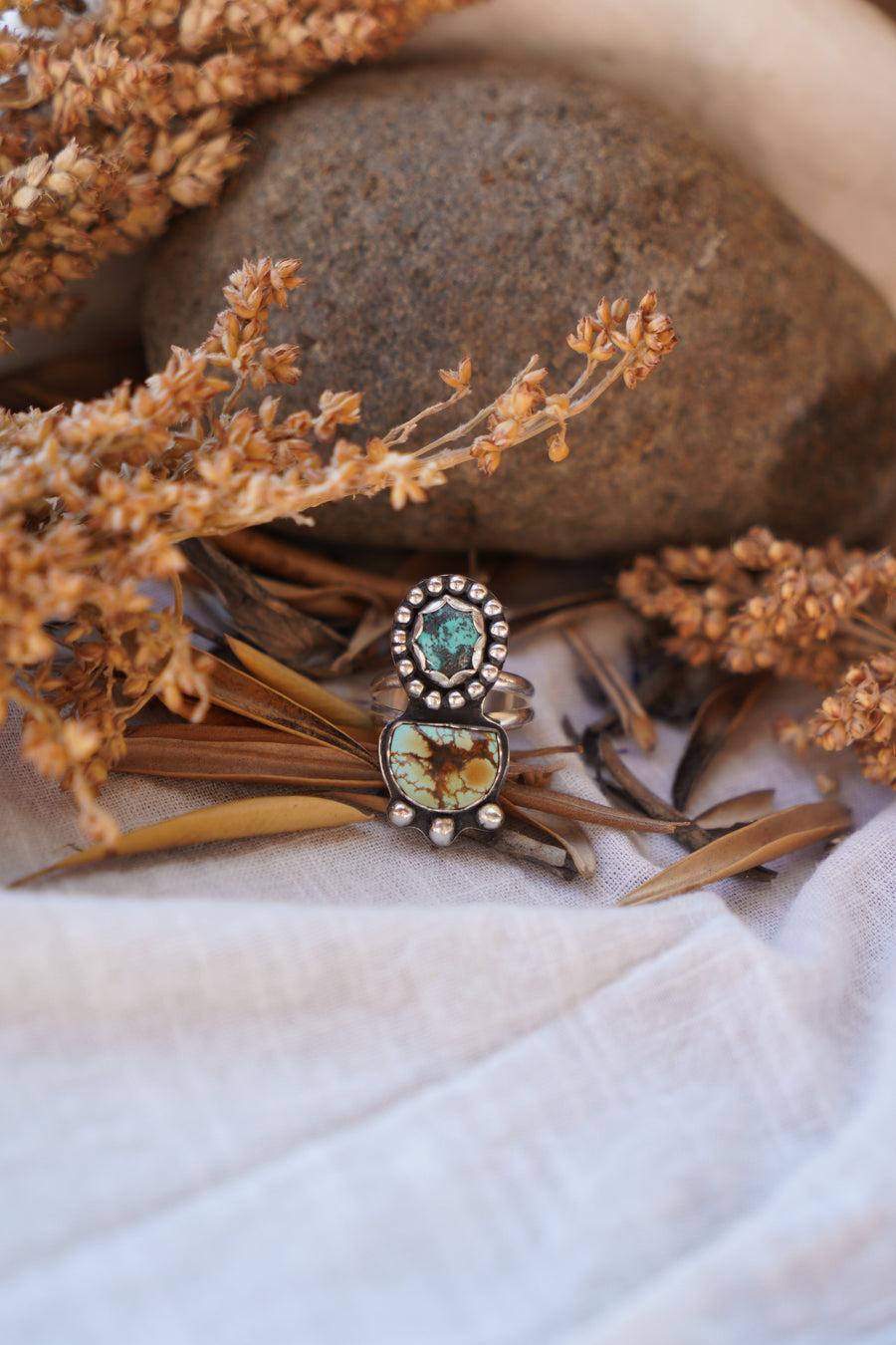 The Gratitude Ring in Giraffe & Yungai Turquoise (Size 7.5)