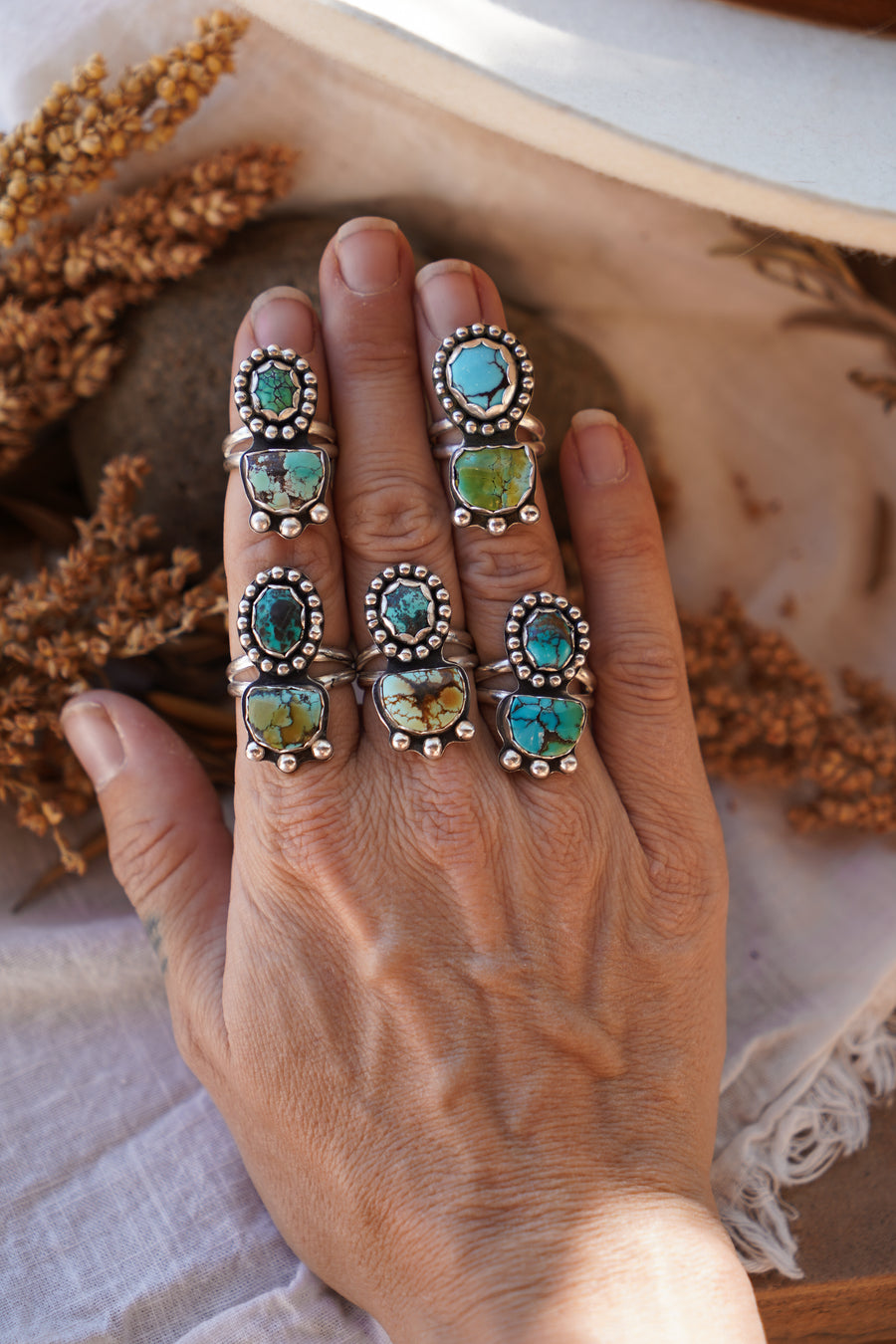 The Gratitude Ring in Giraffe & Yungai Turquoise (Size 7.5)