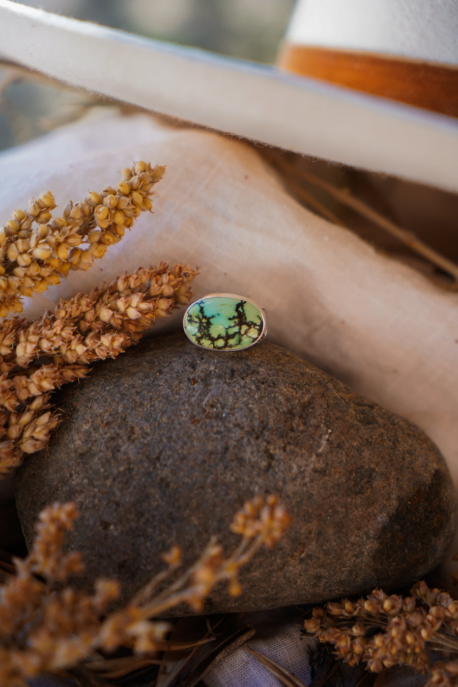 Horizontal Ring in Yungai Turquoise (Size 6)