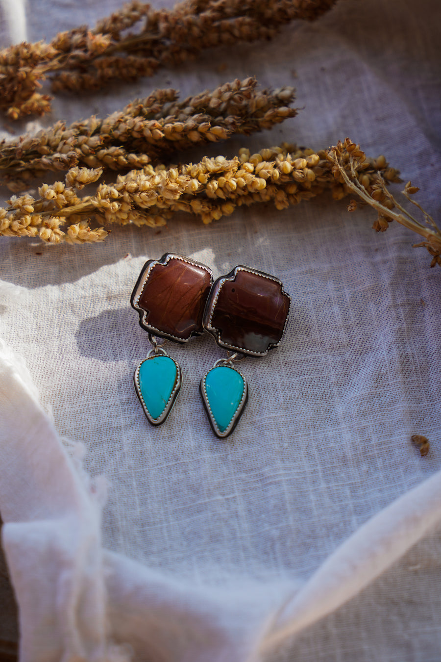 Earrings with Jasper and Tyrone Turquoise