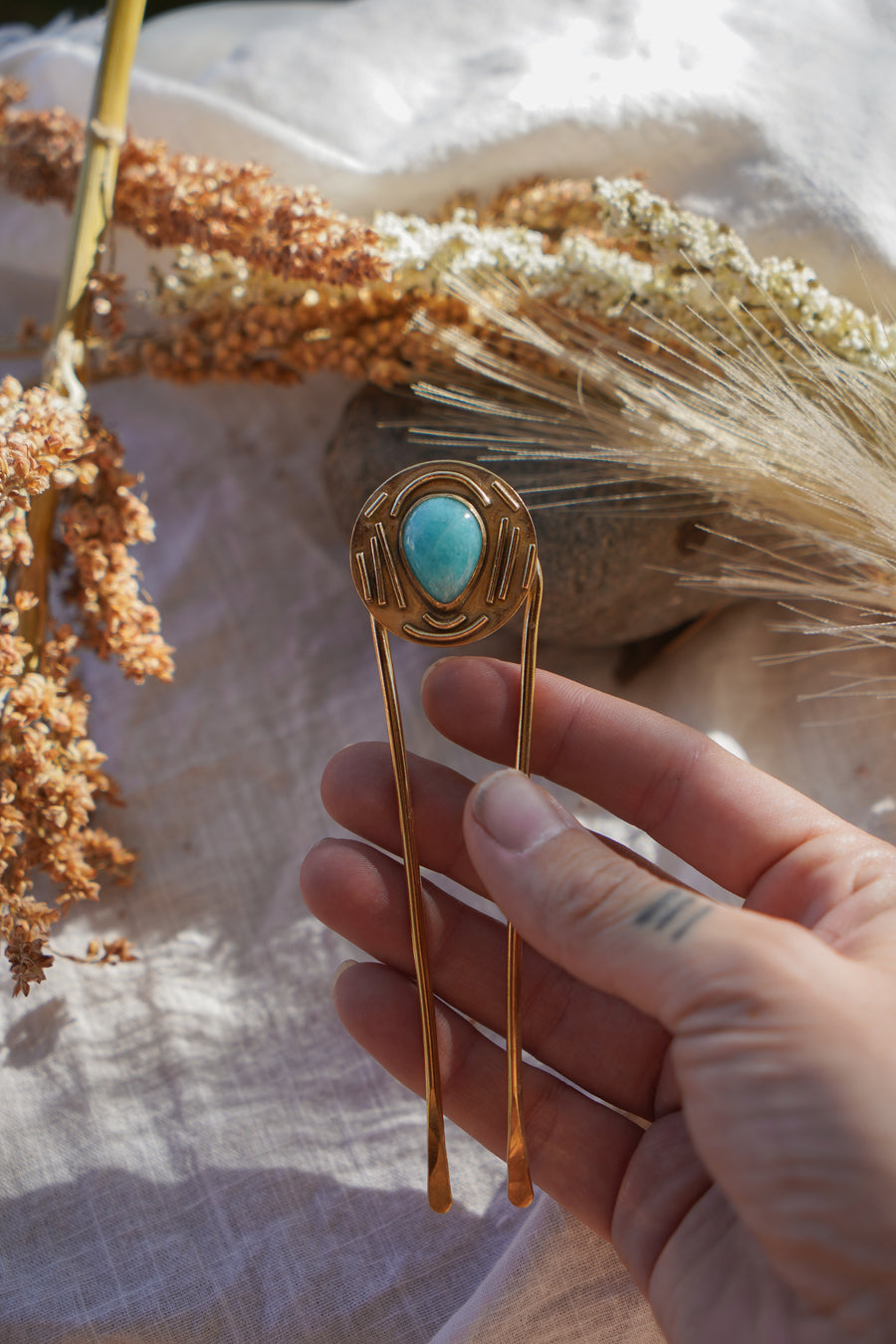Mojave Hair Fork with Aventurine