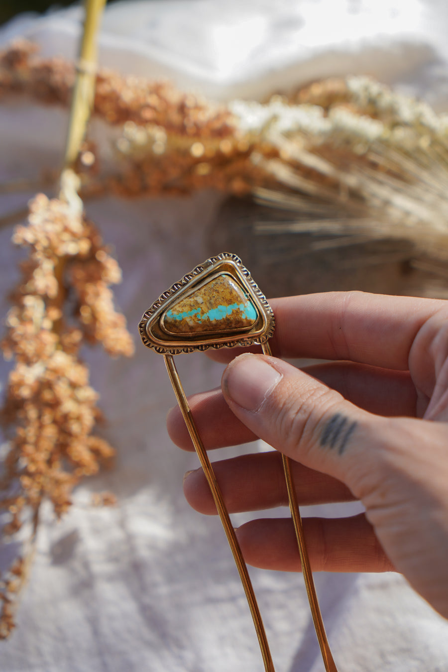 Mojave Hair Fork with Royston Turquoise