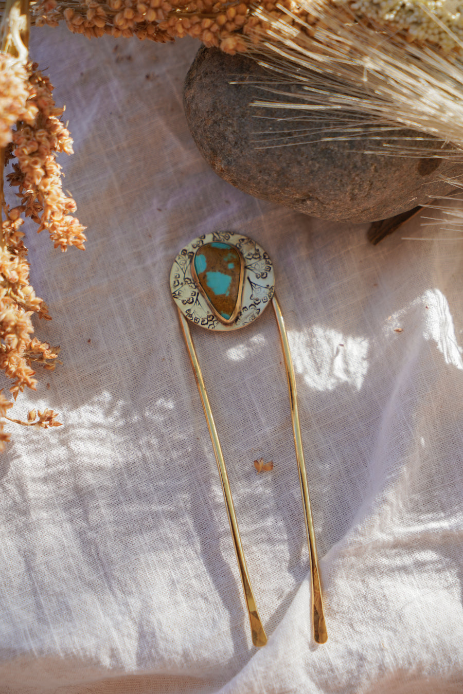 Mojave Hair Fork with Royston Turquoise