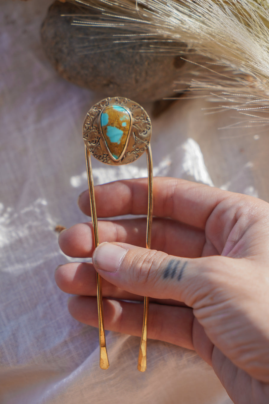 Mojave Hair Fork with Royston Turquoise