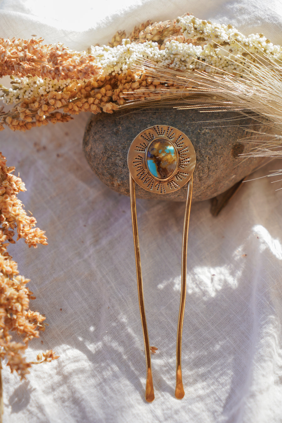 Mojave Hair Fork with Royston Turquoise