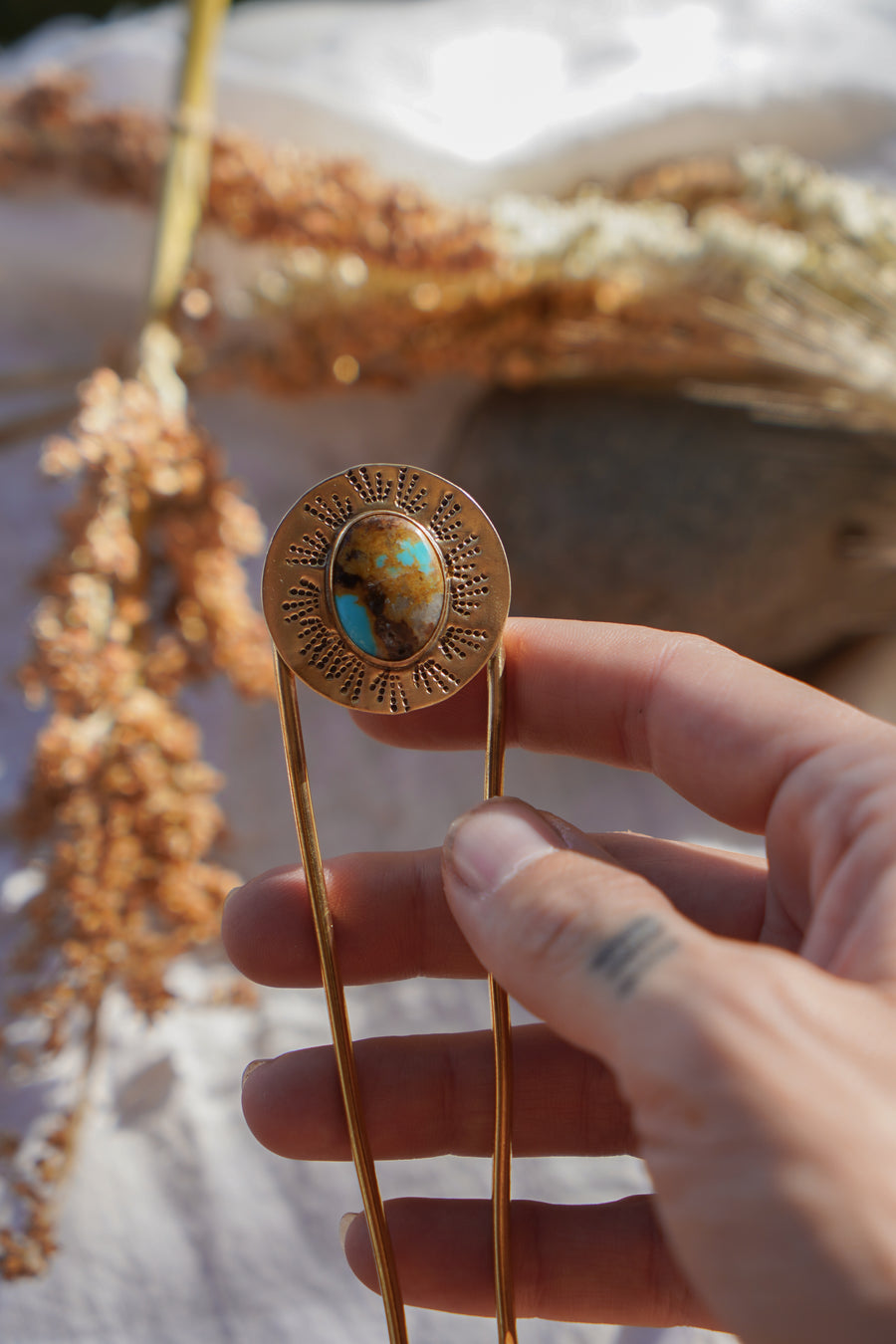 Mojave Hair Fork with Royston Turquoise