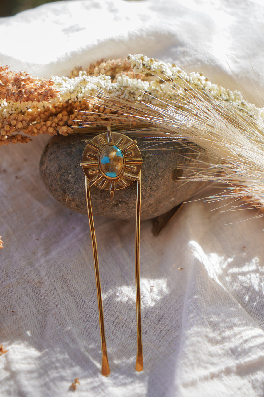 Mojave Hair Fork with Royston Turquoise