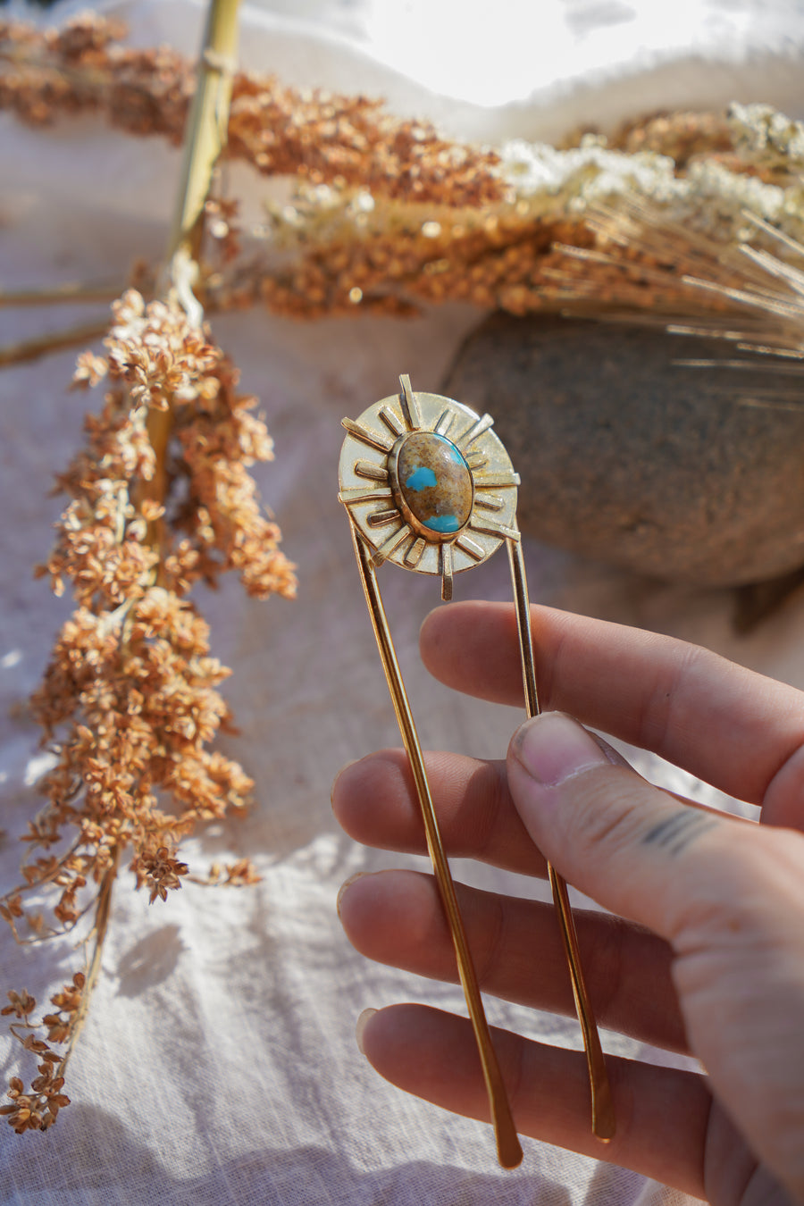 Mojave Hair Fork with Royston Turquoise