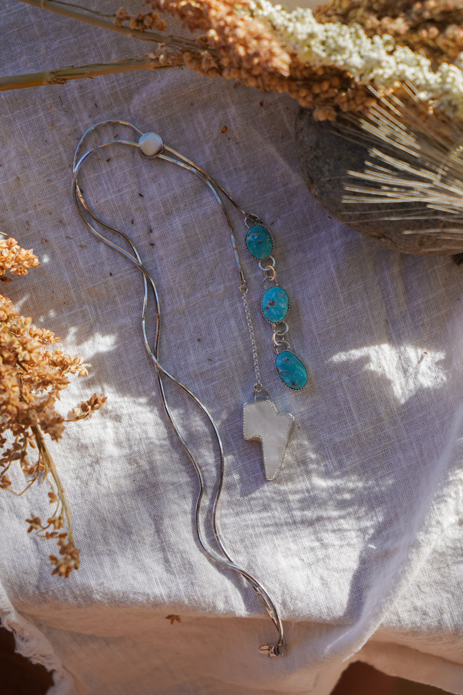 The Wilding Bolo in Turquoise Mountain & Clear Crystal Quartz
