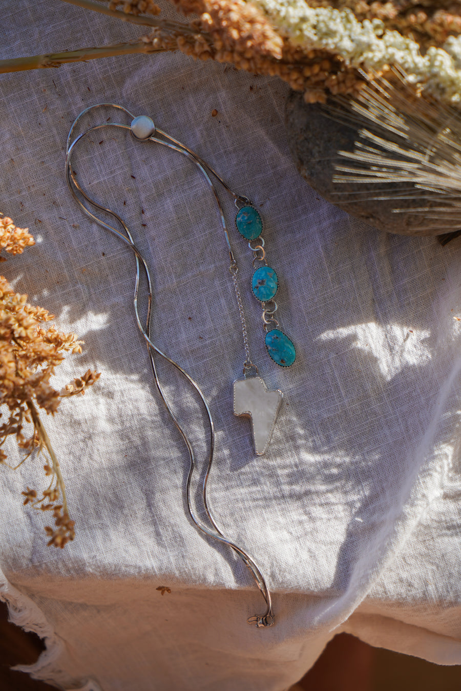 The Wilding Bolo in Turquoise Mountain & Clear Crystal Quartz