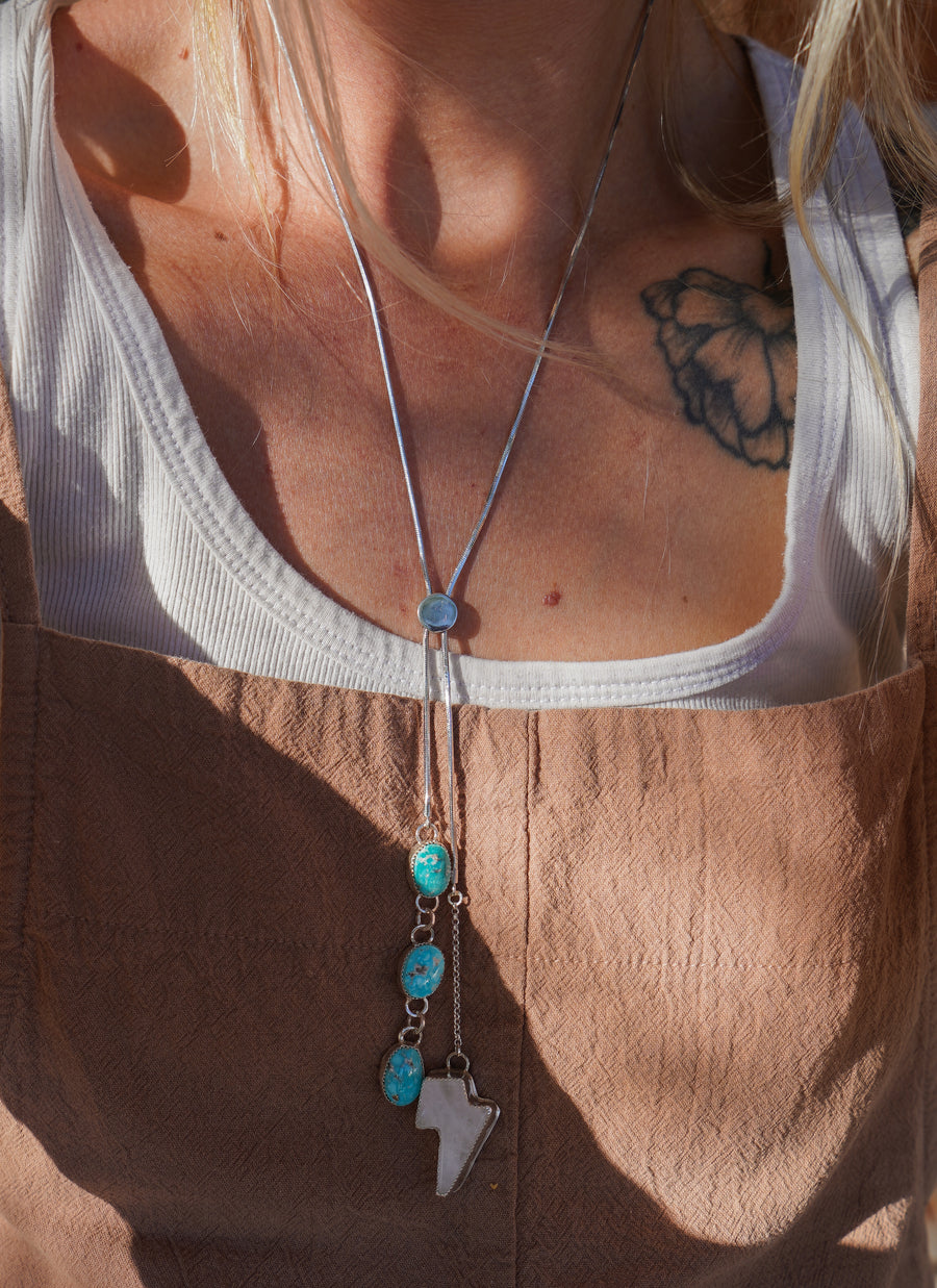 The Wilding Bolo in Turquoise Mountain & Clear Crystal Quartz