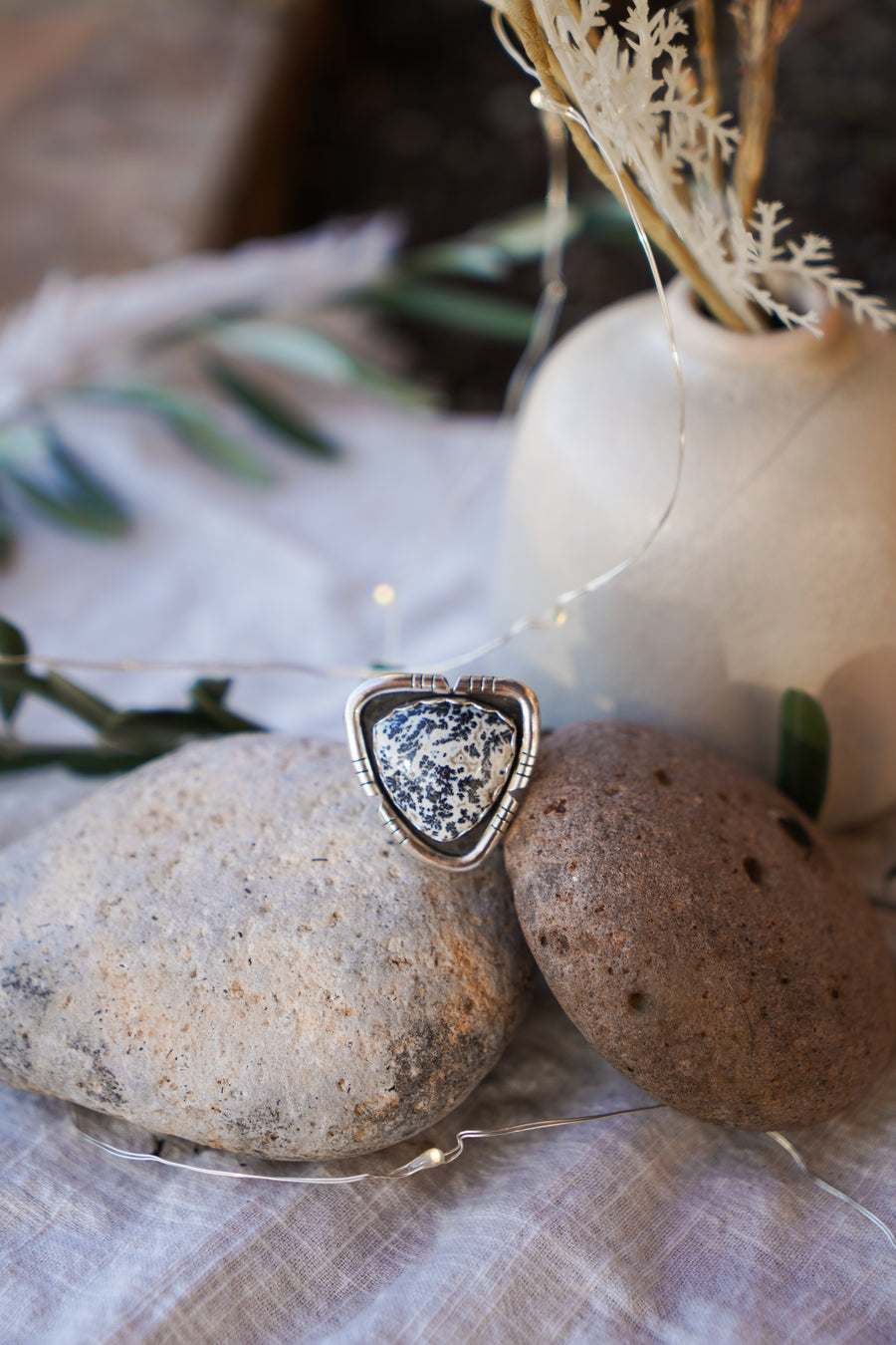 Dendritic Agate Ring (Size 9)