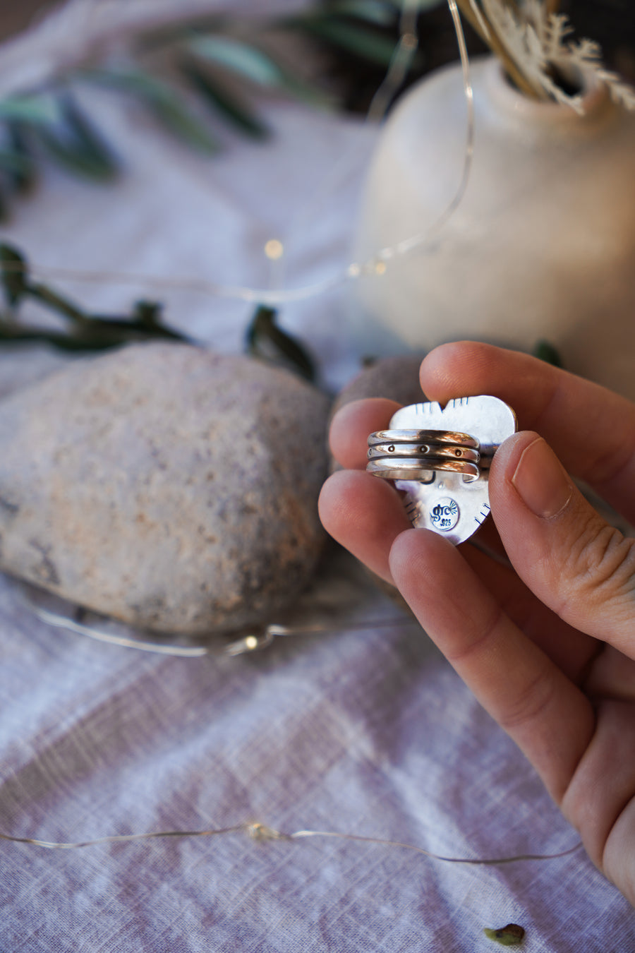 Dendritic Agate Ring (Size 9)