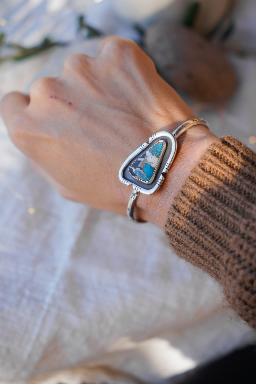 Spiny Oyster with Kingman Turquoise Cuff