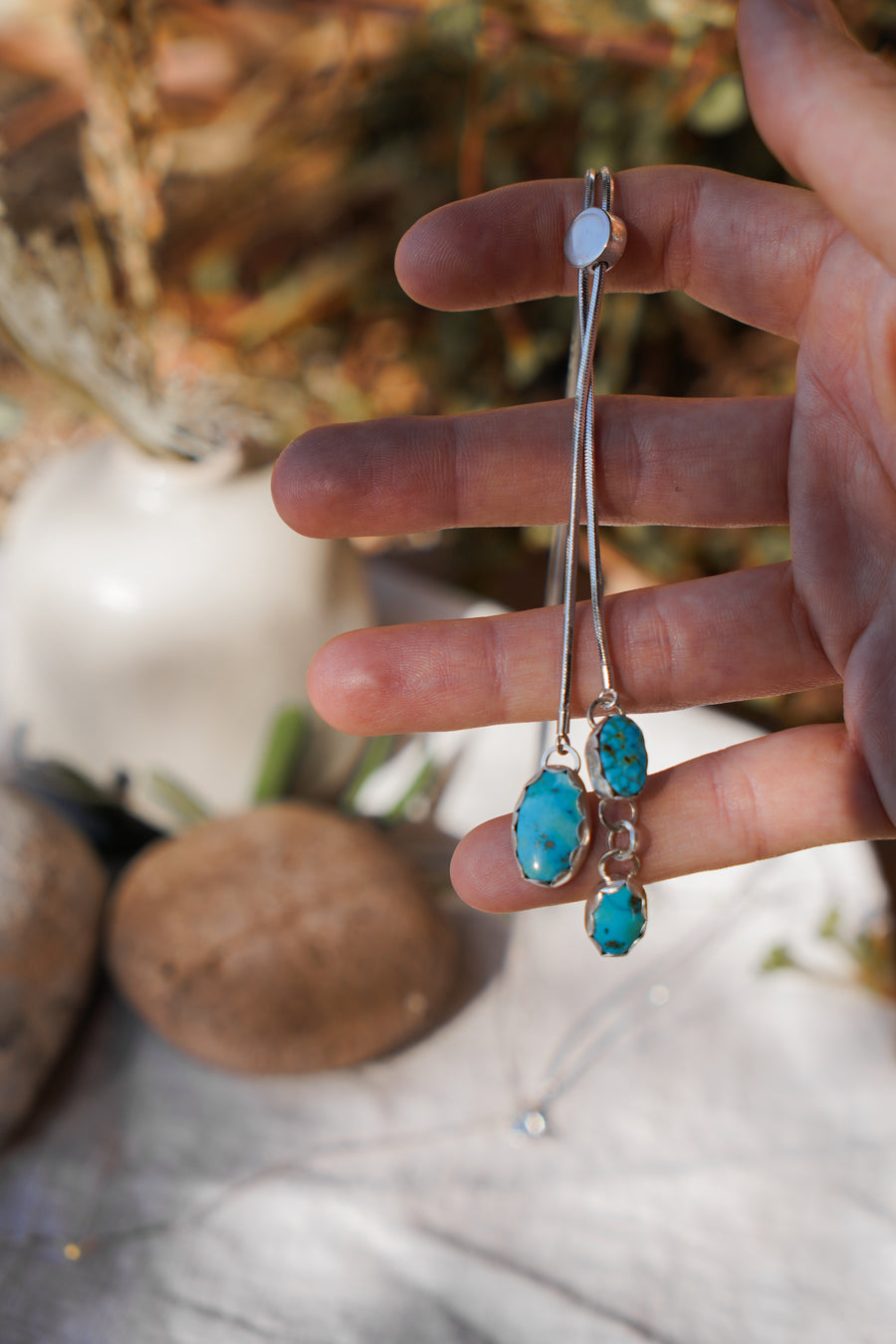 The Wilding Bolo in Turquoise Mountain & Crystal Quartz
