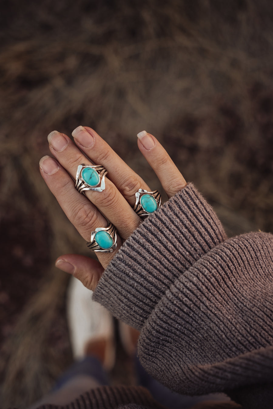 The Cascade Ring in Nacozari Turquoise (Size 6)