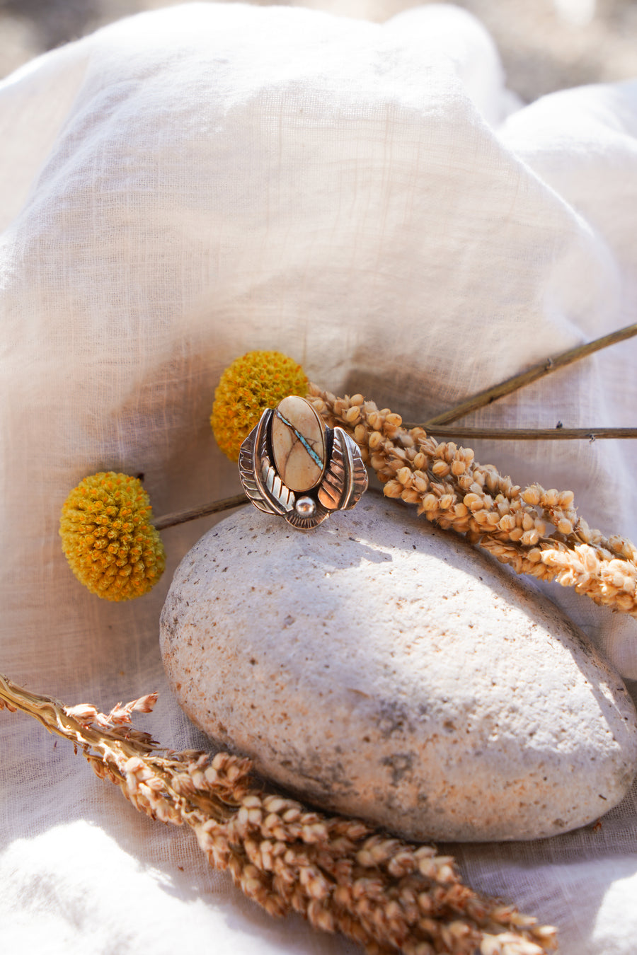The Royston Ribbon Ring with 14k Gold-Fill Bezel (Size 7)