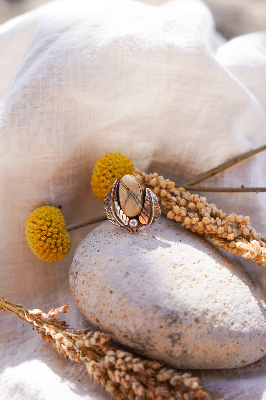 The Royston Ribbon Ring with 14k Gold-Fill Bezel (Size 7)
