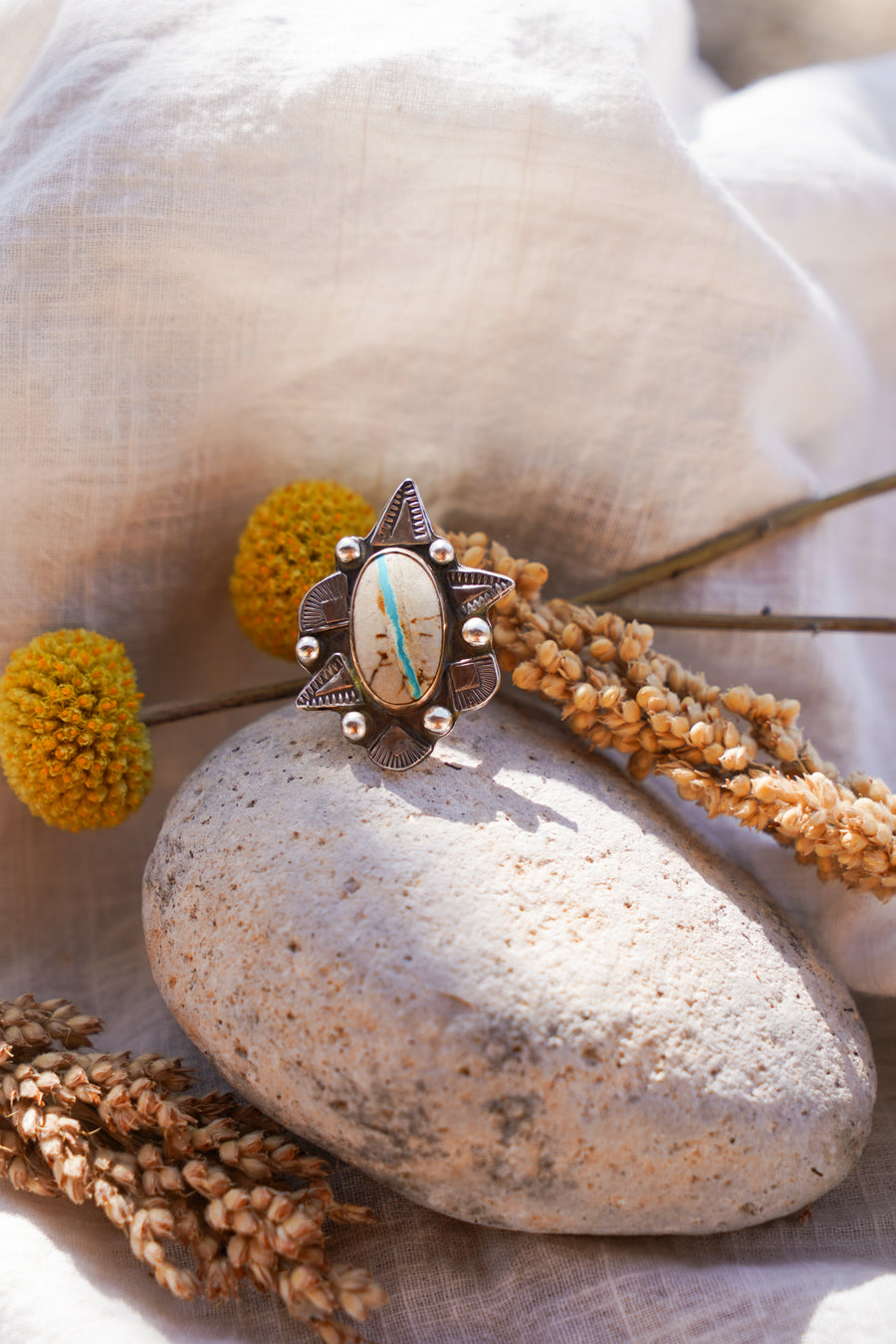 The Royston Ribbon Ring with 14k Gold-Fill Bezel (Size 8.25)