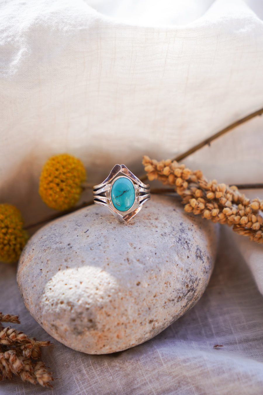 The Cascade Ring in Nacozari Turquoise (Size 6)