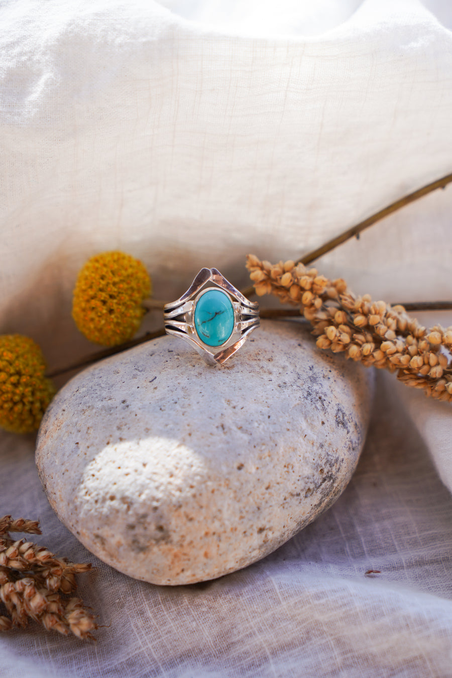 The Cascade Ring in Nacozari Turquoise (Size 6)
