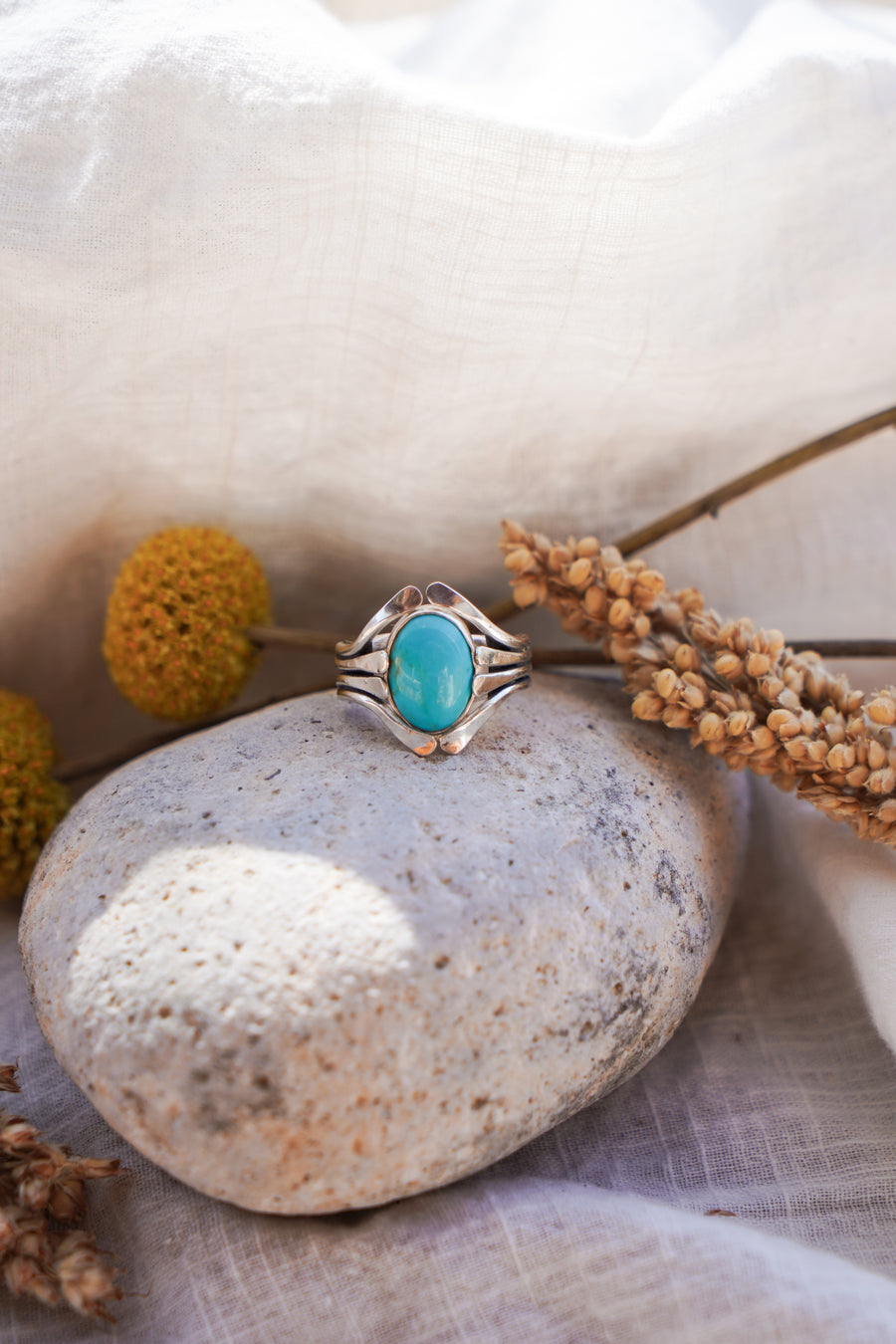 The Cascade Ring in Nacozari Turquoise (Size 7)