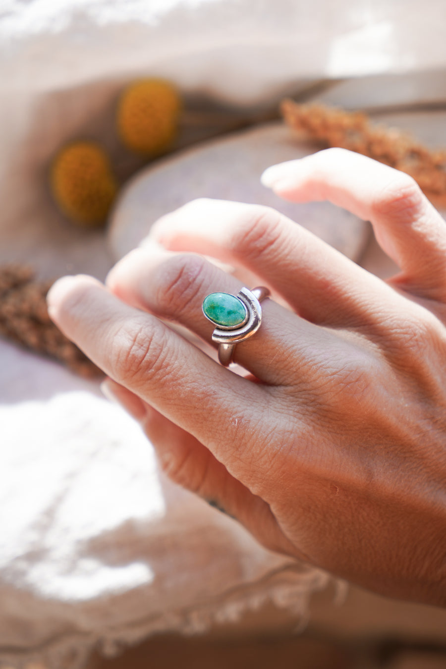 Emerald Valley Turquoise Arch Ring (Size 8)