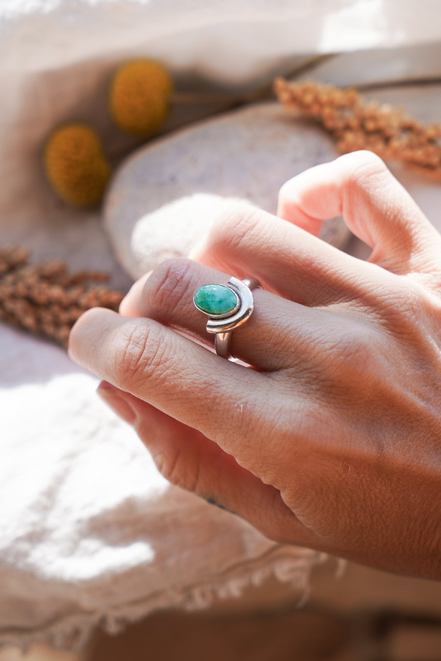 Emerald Valley Turquoise Arch Ring (Size 8)