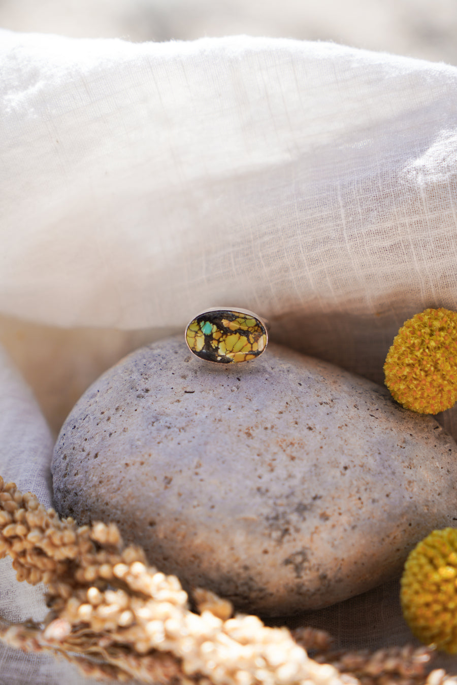Horizontal Ring in Yungai Turquoise (Size 6)