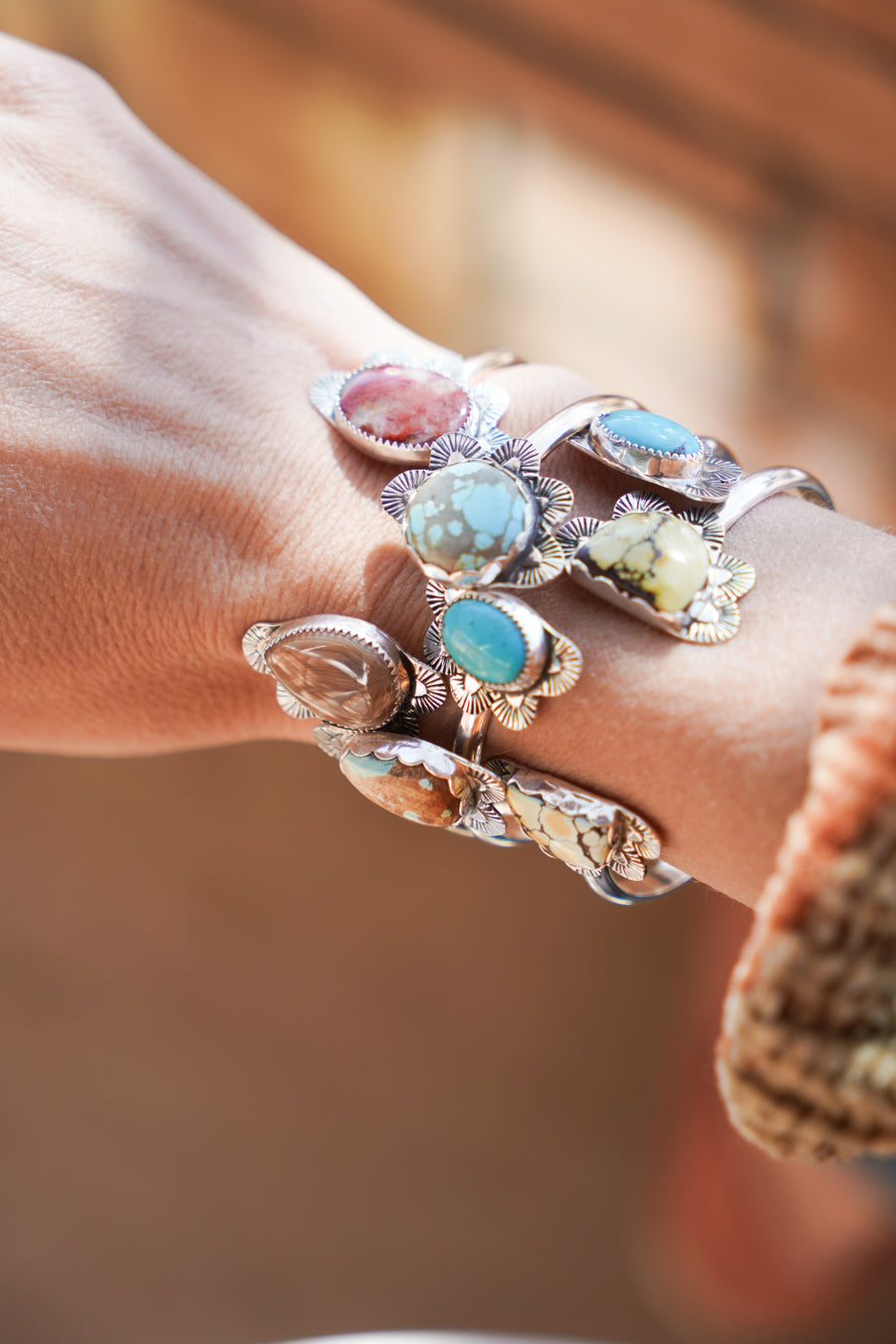 Canyon Wrap Cuff in Agate & Jasper with 14k Gold-Fill