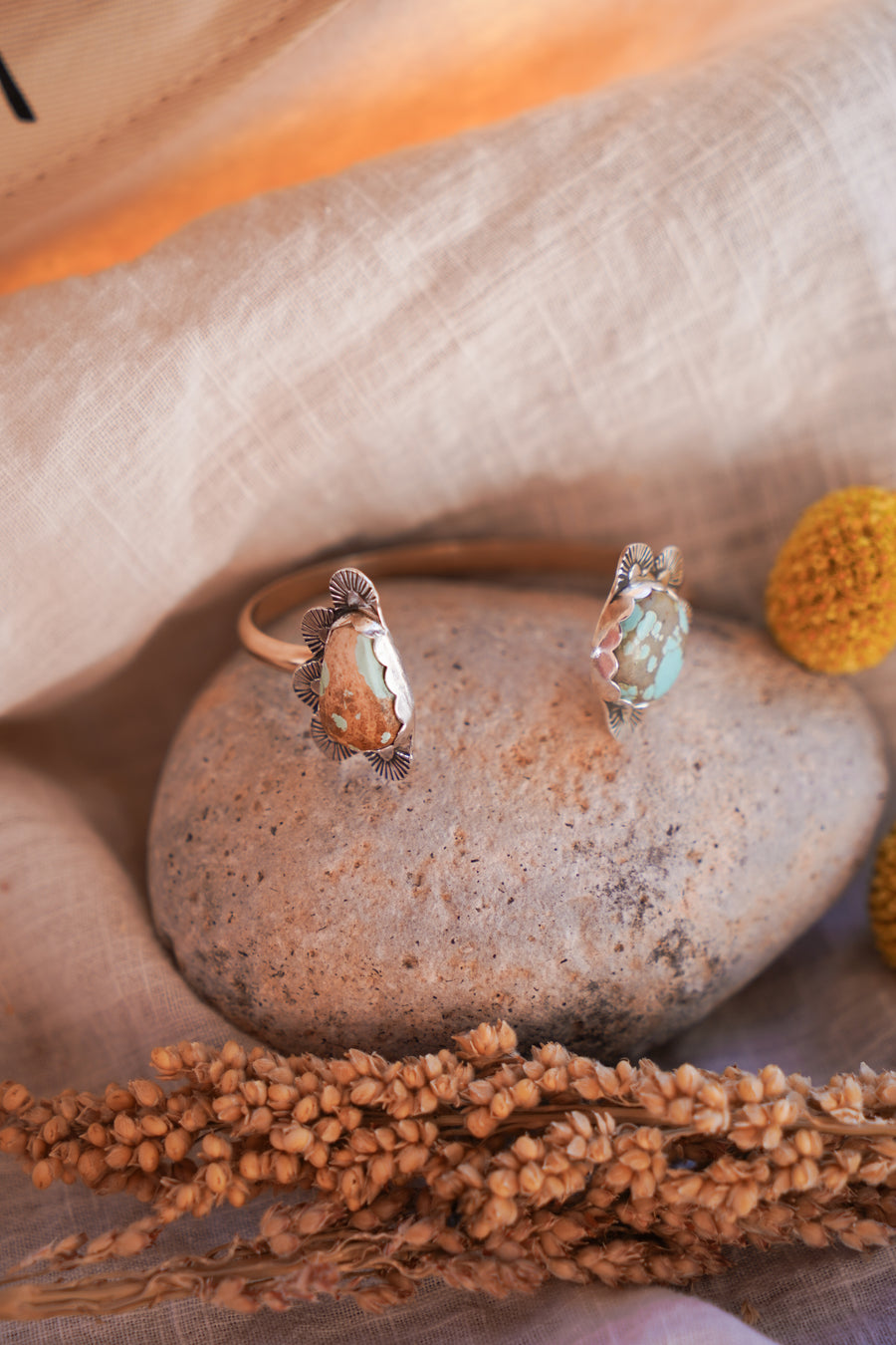 Canyon Wrap Cuff in No. 8 Turquoise with 14k Gold-Fill