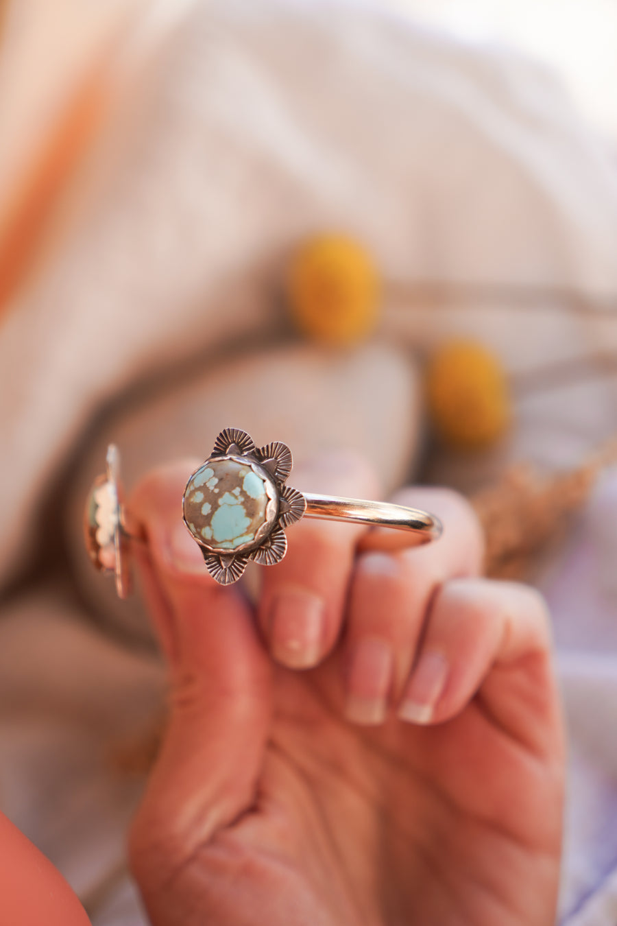 Canyon Wrap Cuff in No. 8 Turquoise with 14k Gold-Fill