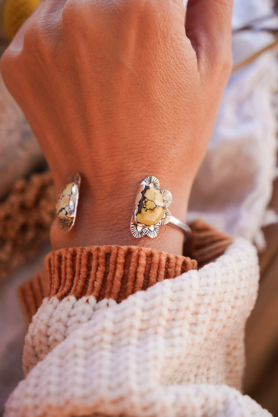 Canyon Wrap Cuff in Giraffe Turquoise