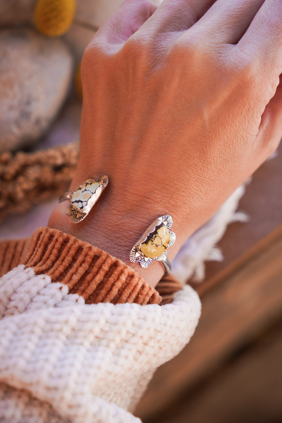 Canyon Wrap Cuff in Giraffe Turquoise
