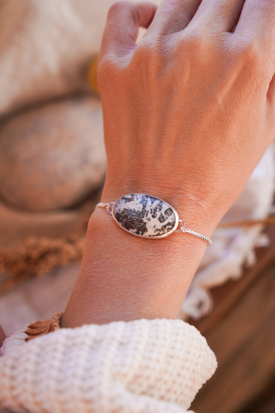 The Out West Bracelet in Dendritic Agate