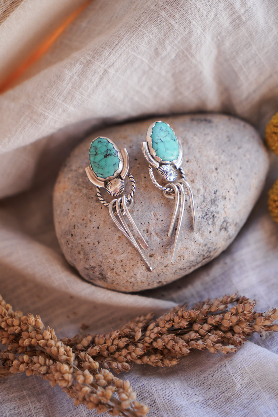 Egyptian Turquoise Statement Earrings