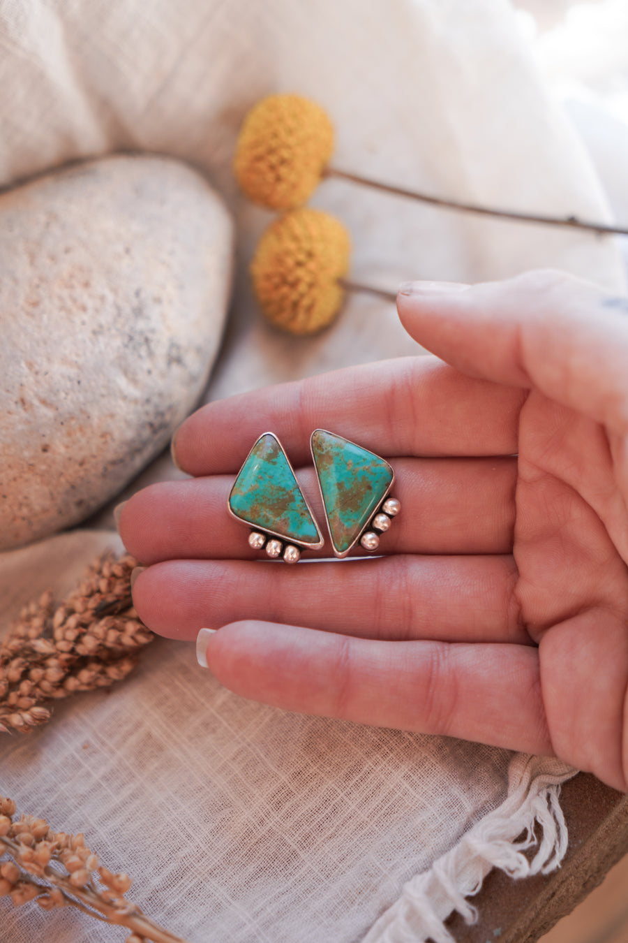 Lacuna Studs in Tyrone Turquoise