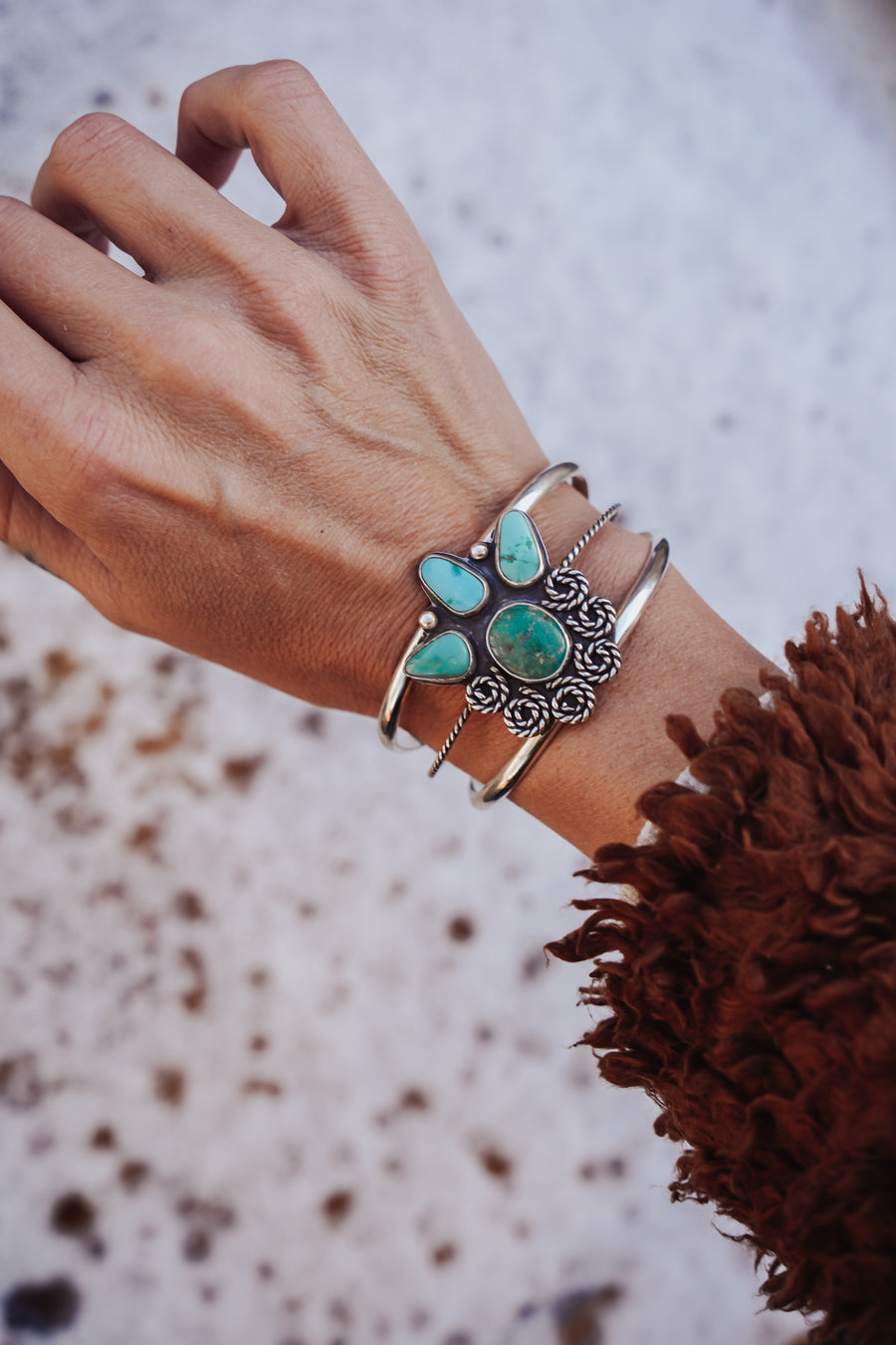 Statement Cuff in Blue Ridge, Sonoran Mountain, & Emerald Valley