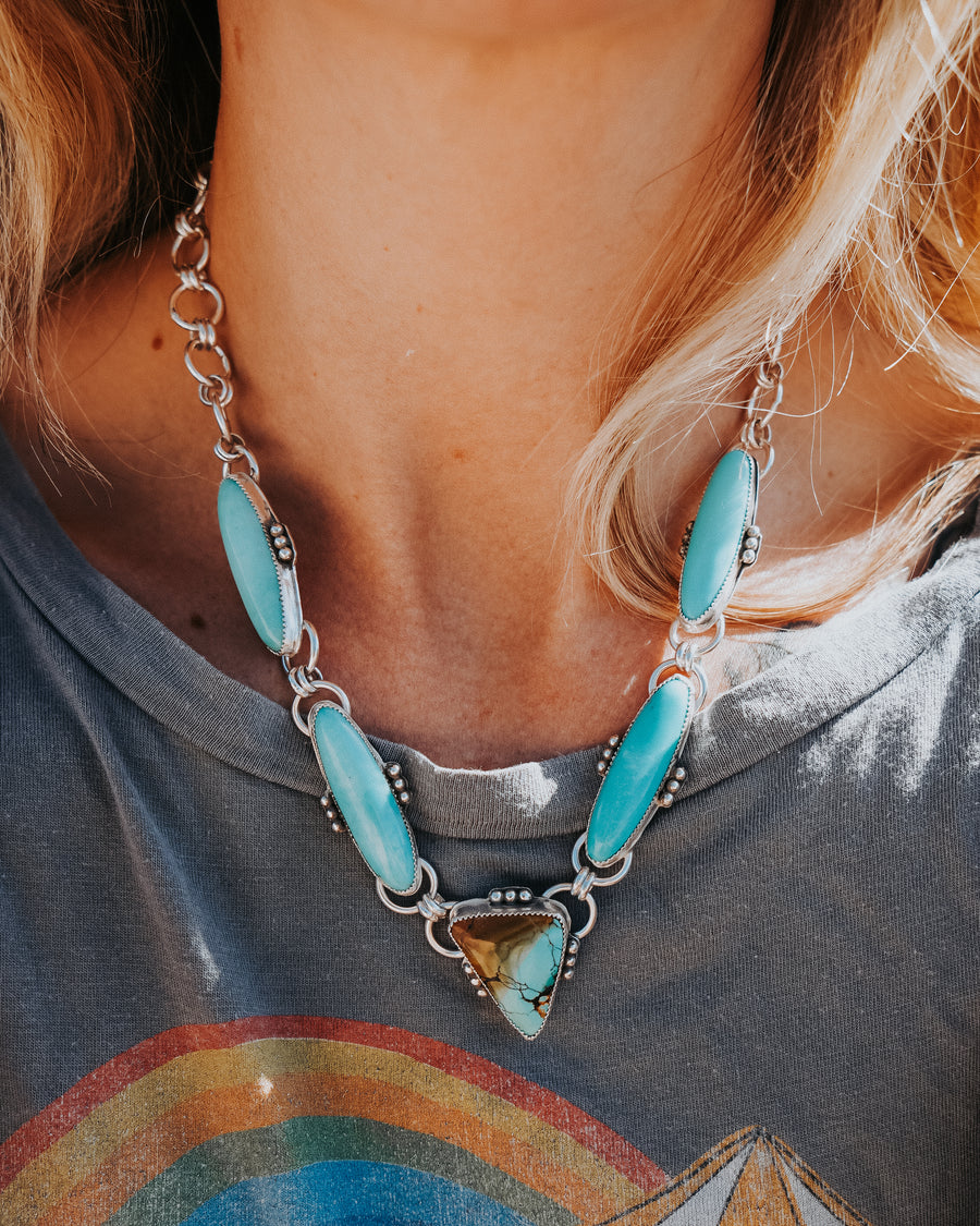 Statement Necklace in Iron Maiden & Campitos Turquoise