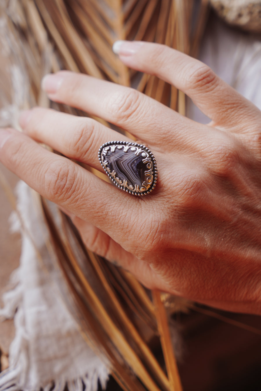 Lace Agate Ring (Size 7)