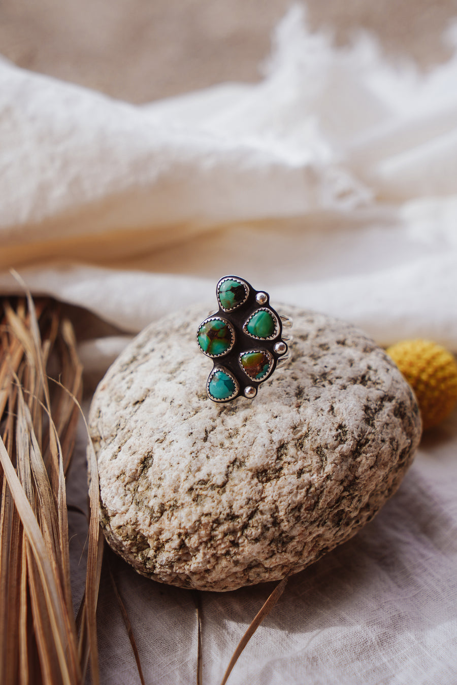 The Sun Flair Ring in Hubei Turquoise (Size 8)