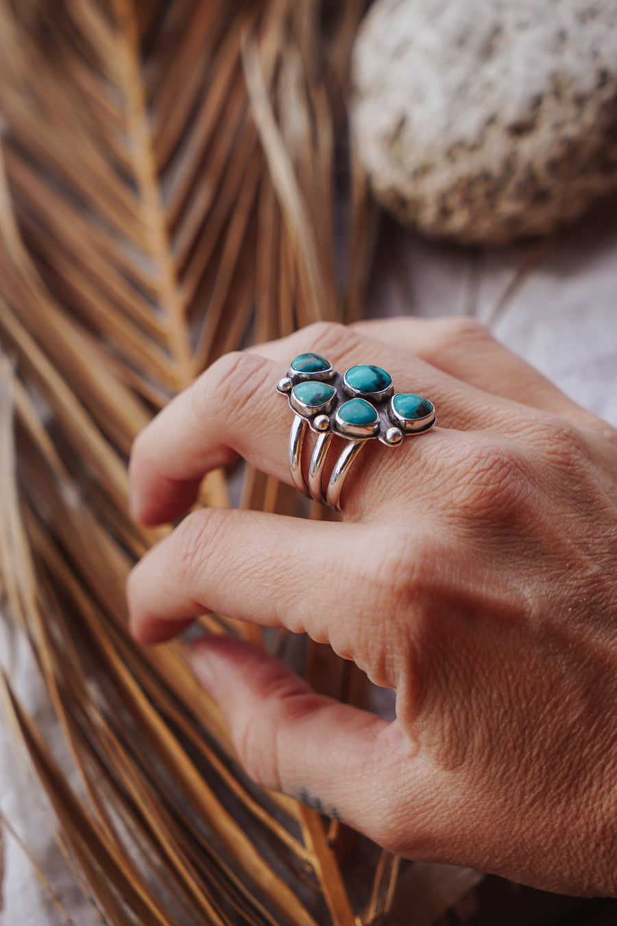 The Sun Flair Ring in Hubei Turquoise (Size 9)