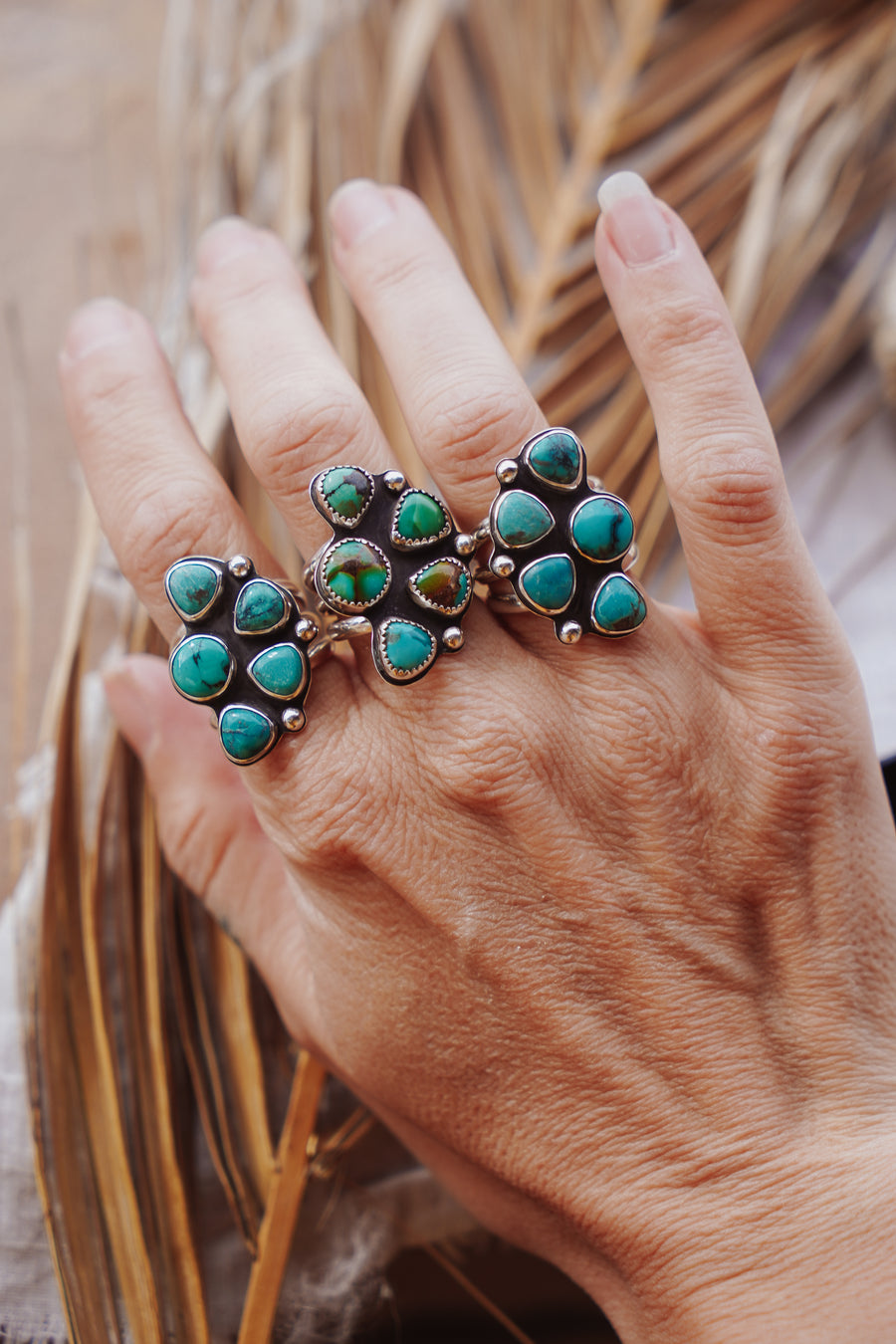 The Sun Flair Ring in Hubei Turquoise (Size 7)